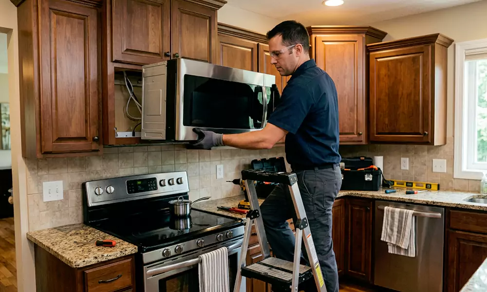 Microwave Installation in Milford, MA